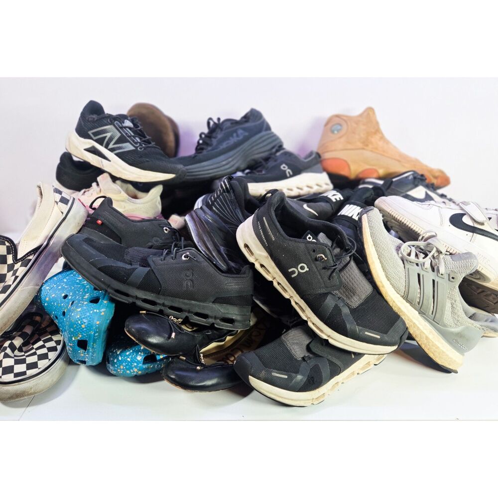 24 Pair Sneaker Lot Nike, HOKA, On Cloud, Adidas, Jordan, Converse, NB + More